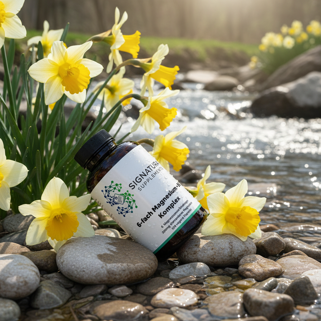 Signatura Magnesium 6x Komplex + B6 – Hochdosierte 6-Phasen-Matrix – 120 vegane Kapseln (2 Monate)